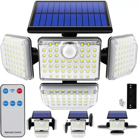 Lampe solaire 181 LED avec panneau extérieur